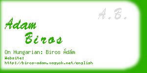 adam biros business card