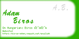 adam biros business card